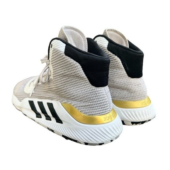 adidas Pro Bounce 2019 White Gold Metallic Basketball Sneakers Mens size 13 - Picture 5 of 11
